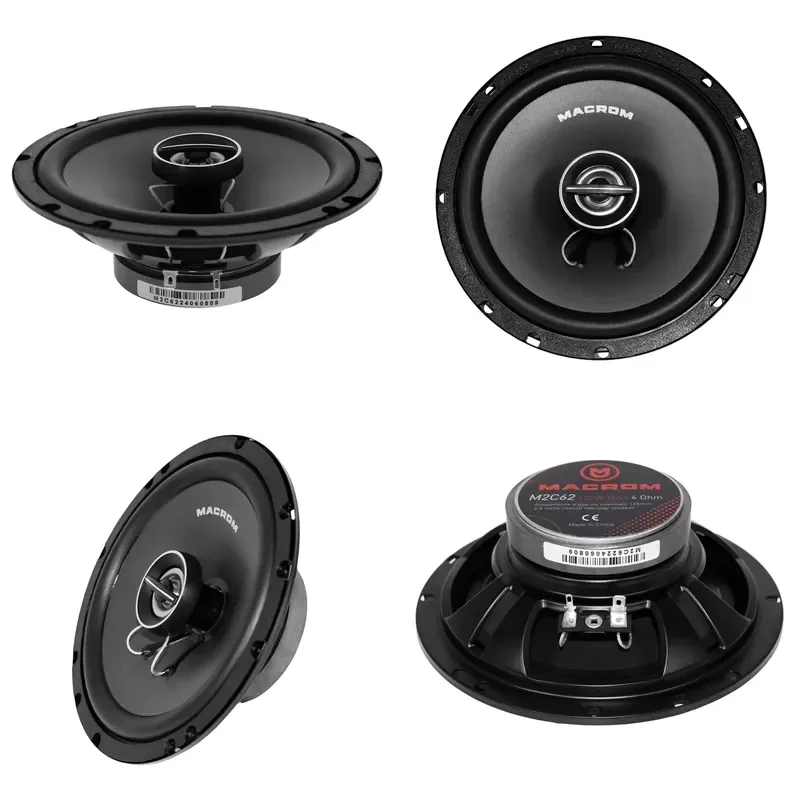 M2C62 2 Way Car Speaker with Tweeter Electric Horn and Woofer Neodymium Aluminum Iron Material
