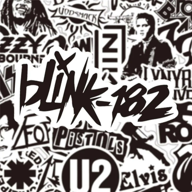 10/30/50pcs Retro Music Rock Punk Band Stickers Cool Black and White Graffiti Cartoon Sticker Phone Water Bottle Notebook Decals