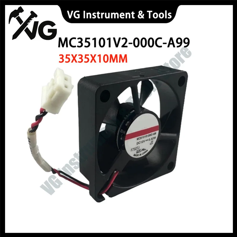 For SUNON MC35101V2-000C-A99 3510 35X35X10MM 35mm DC 12V 0.52W 2Pin Cooling Fan
