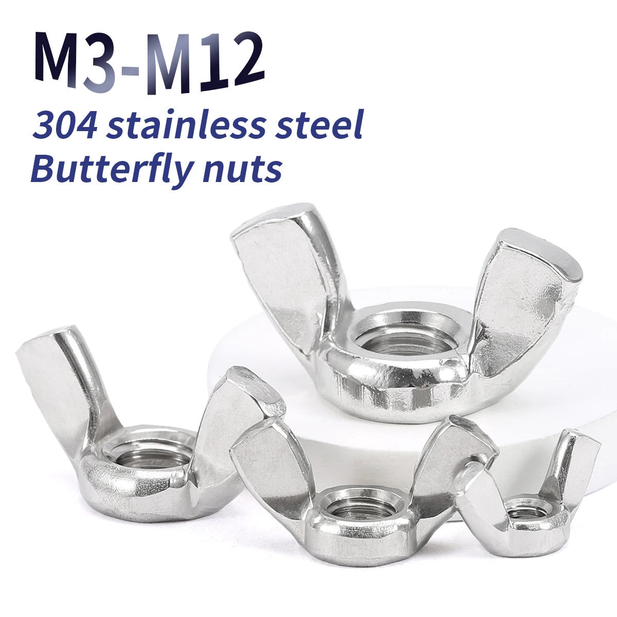 304 Stainless Steel Wing Nuts M3 M4 M5 M6 M8 M10 M12 - Heavy Duty Butterfly Thumb Nuts for Furniture Machinery Butterfly Nut
