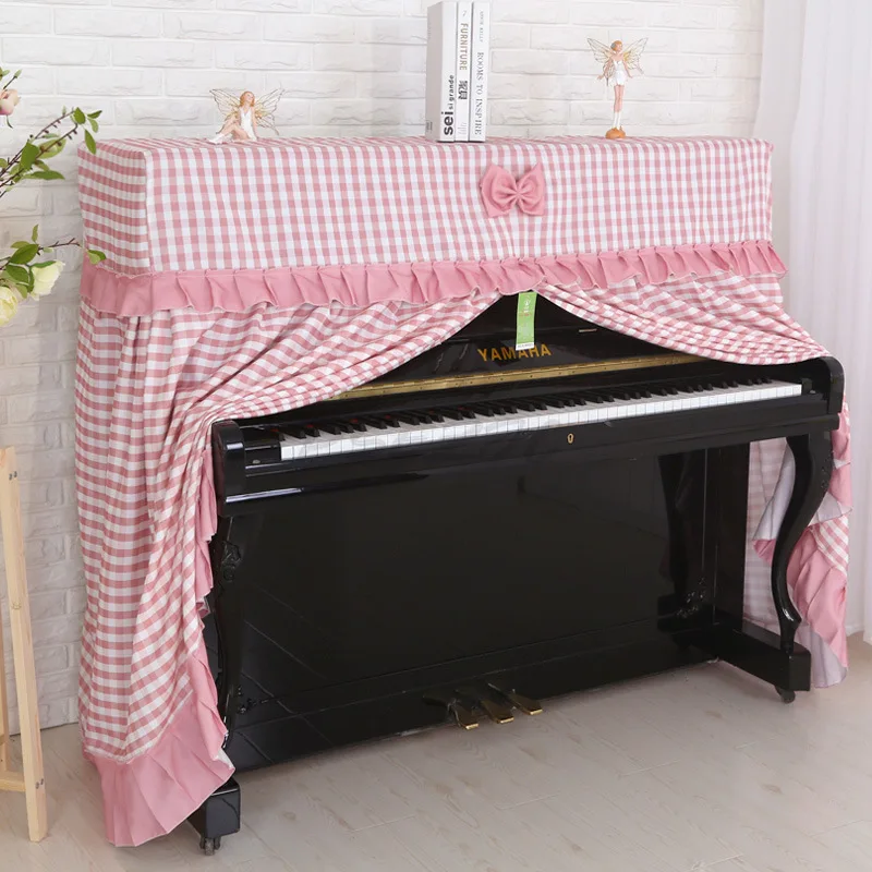 Small Fresh Piano Full Cover Mesh Lace Dust Cover American Modern Simple High End Piano  Cloth Dust Cover
