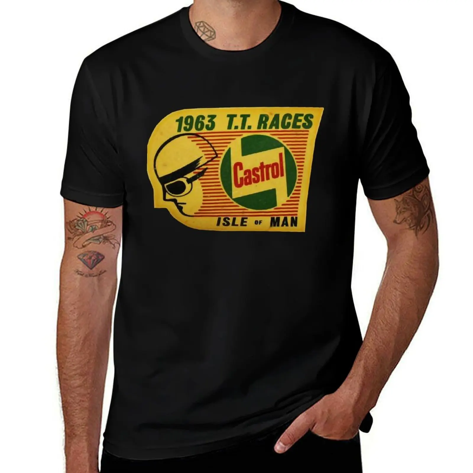 Image of ISLE OF MANN TT VINTAGE 1963 T-Shirt T-Shirt Herren 100 % Baumwolle Luxusmarke G Man T-Shirts für Herren T-Shirt