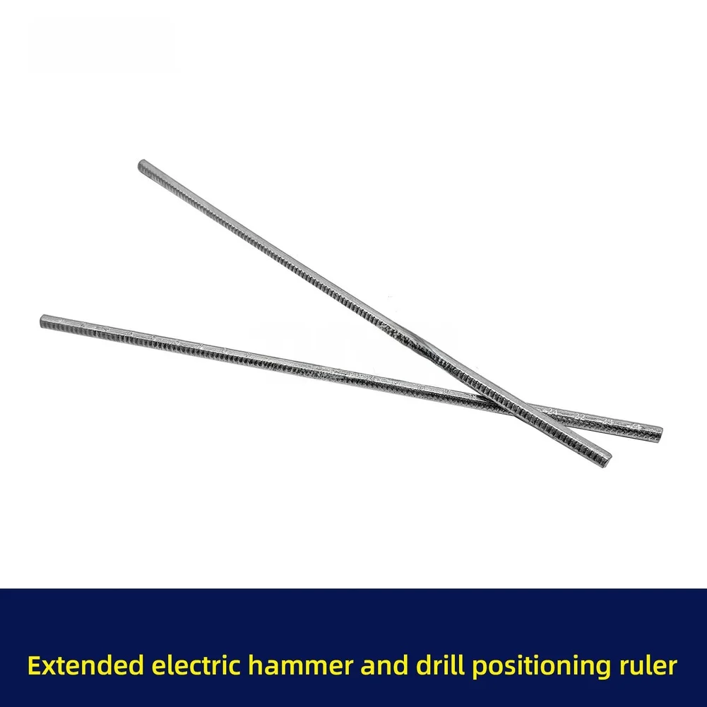 2PCS Bimetal Drill Positioning Ruler 250mm Extended Length with 1-24 Scale for Electric Hammer Precision Alignment