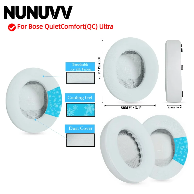

Replacement Ear Pads for Bose QuietComfort(QC) Ultra Headphones Memory Foam Ear Cushions High Quality