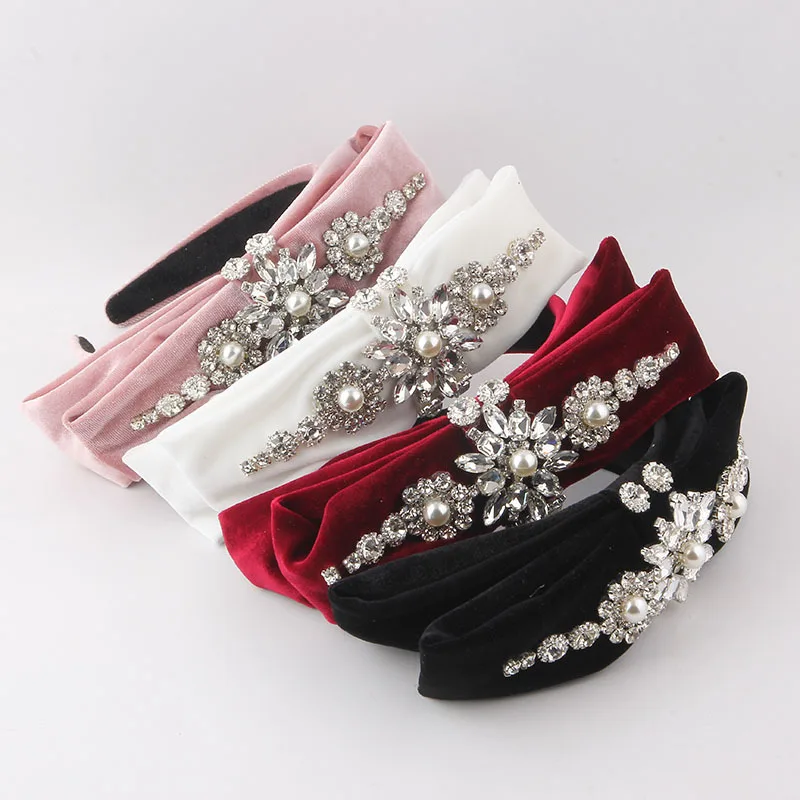 

New Fashion Elegant Rhinestone Bowknot Headband Luxurious Hair Accessory for Women