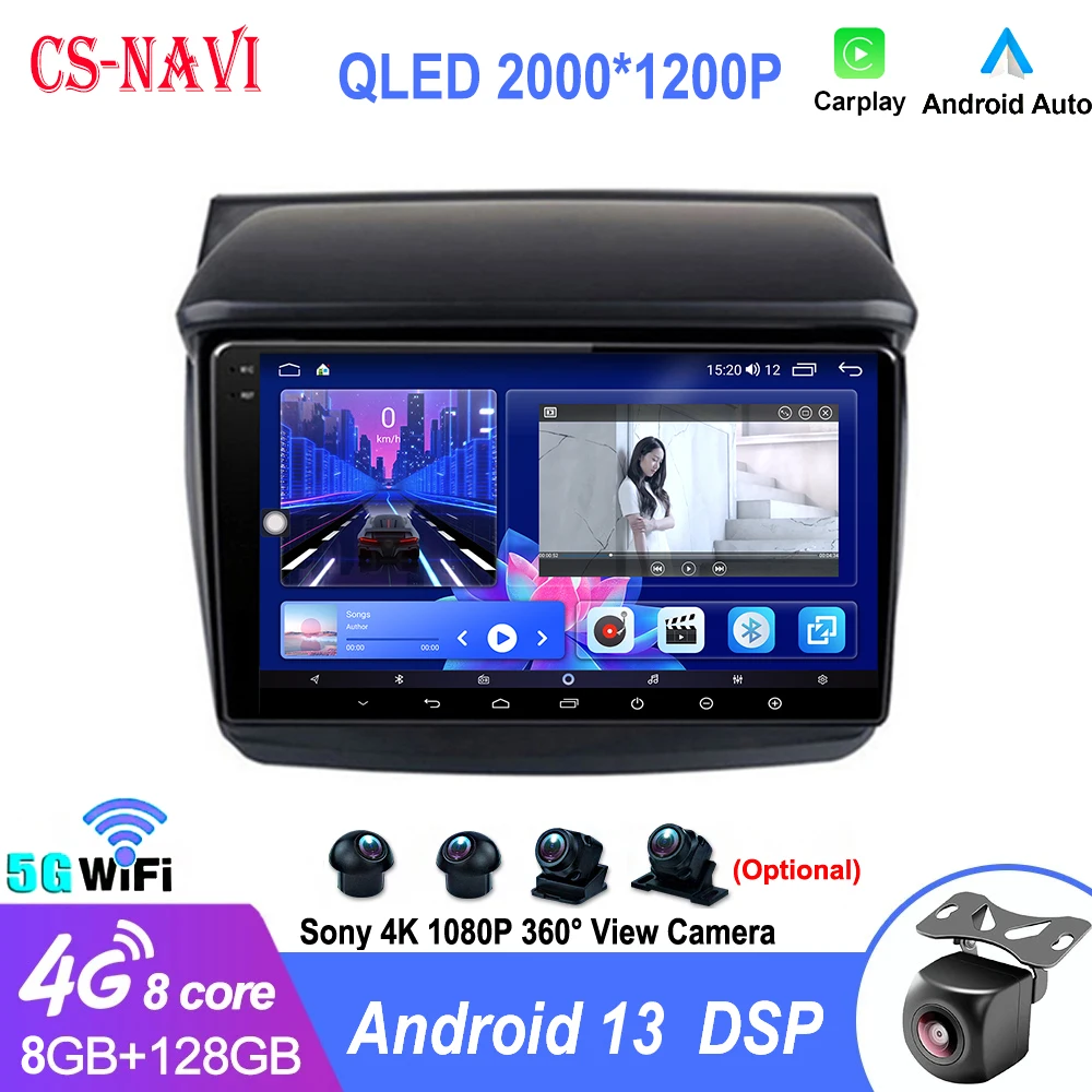

Android 13 For Mitsubishi Pajero Sport 2 L200 Triton 2008 - 2016 Car Radio GPS 4G Multimedia Video Player Wireless Carplay+Auto