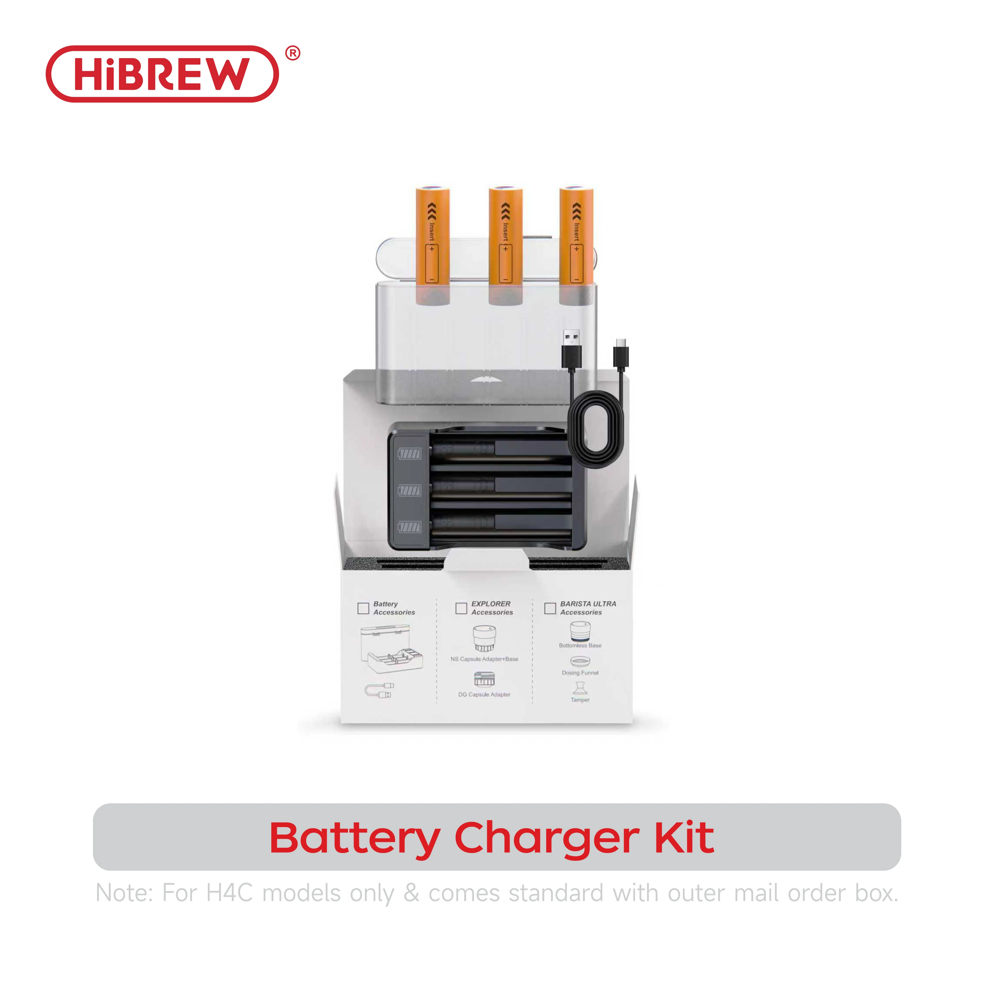 Hibrew h4c h4c portátil máquina de café expresso bateria substituível 51mm sem fundo acessório café moído nes dg adaptador