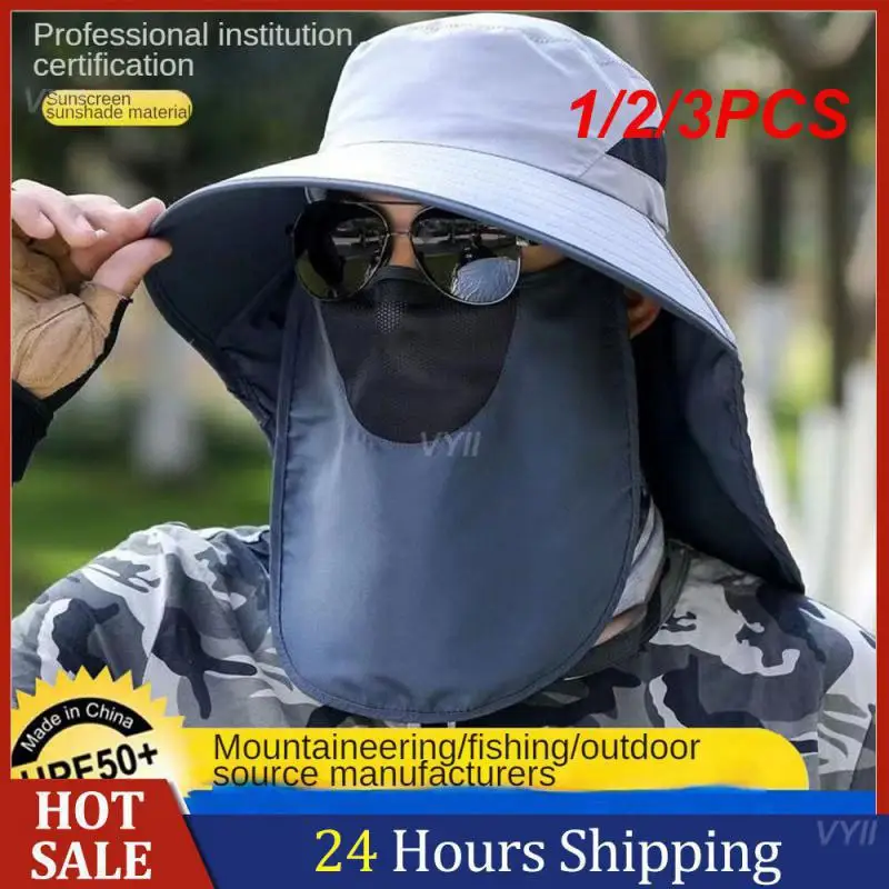 1/2/3PCS Fisherman Hat Uv Protection Practical Sunscreen Hat Sunscreen Mens Fishing Hat Breathable Summer