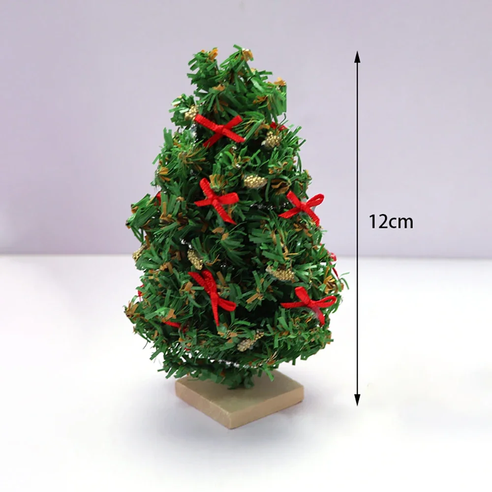 1/12 Dollhouse Miniature Accessories Mini Christmas Tree Simulation Xmas Tree Model Toy for Doll House Decoration