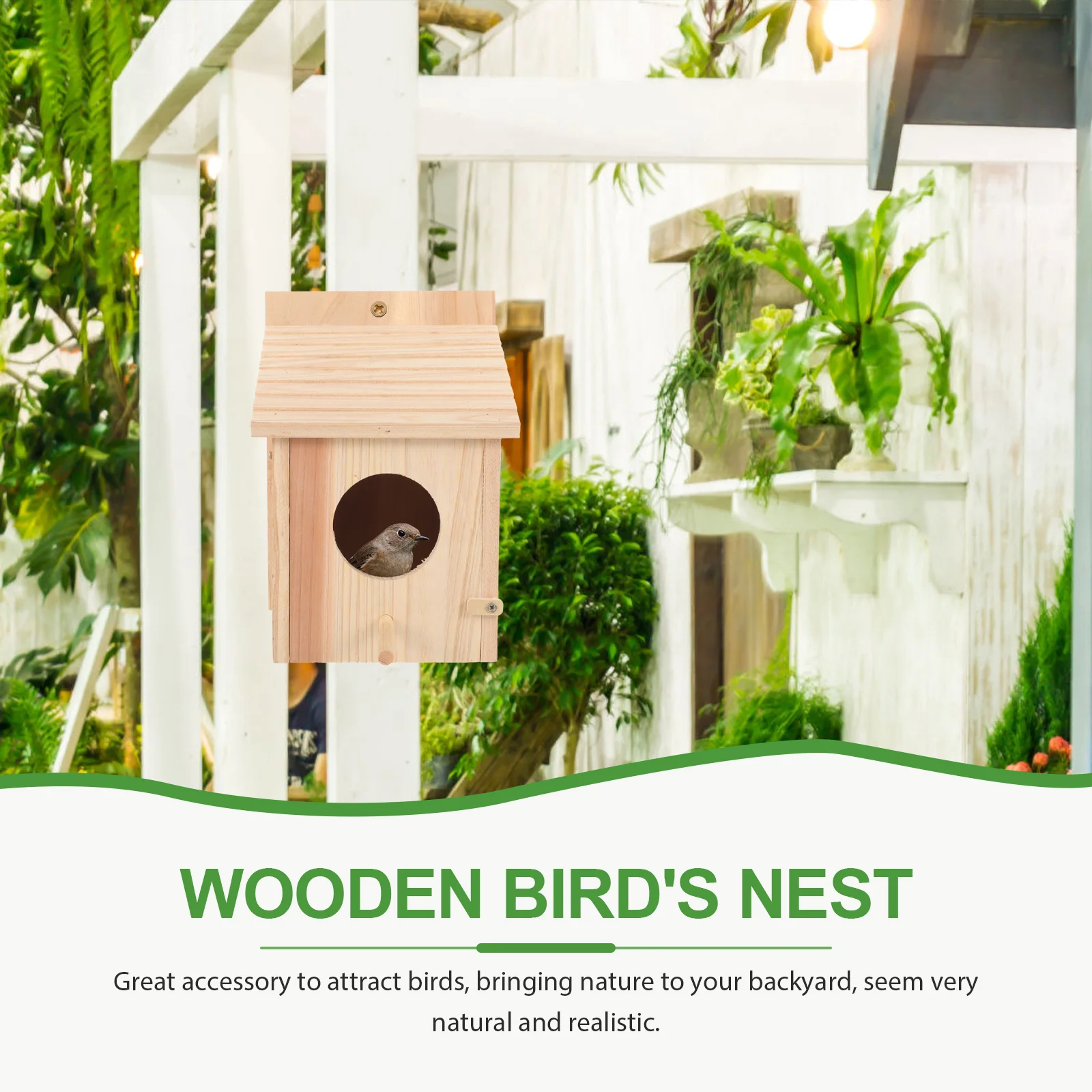 BEEHIVE BIRDHOUSE สวิตช์ไฟ Surround Birdcage ตกแต่งไม้ธรรมชาติสําหรับภายนอก