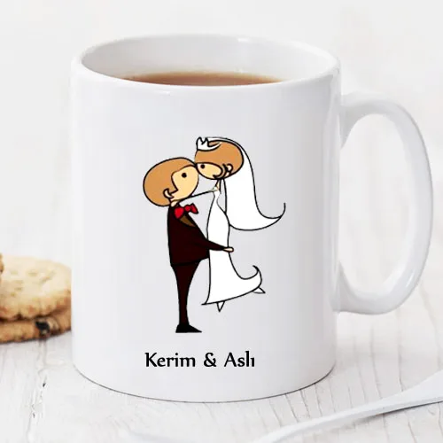 Bride & groom personalized mug Pi212