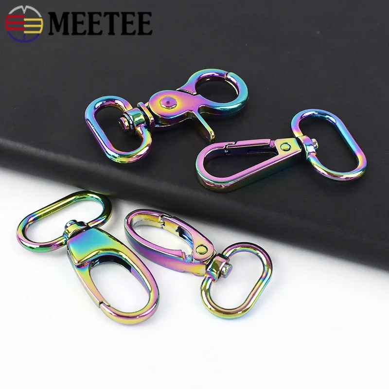 5/10Pcs 16-25mm Rainbow Metal Swivel Lobster Buckles Webbing Spring Trigger Snap Clip Clasp Bag Strap Connect Hook Accessories