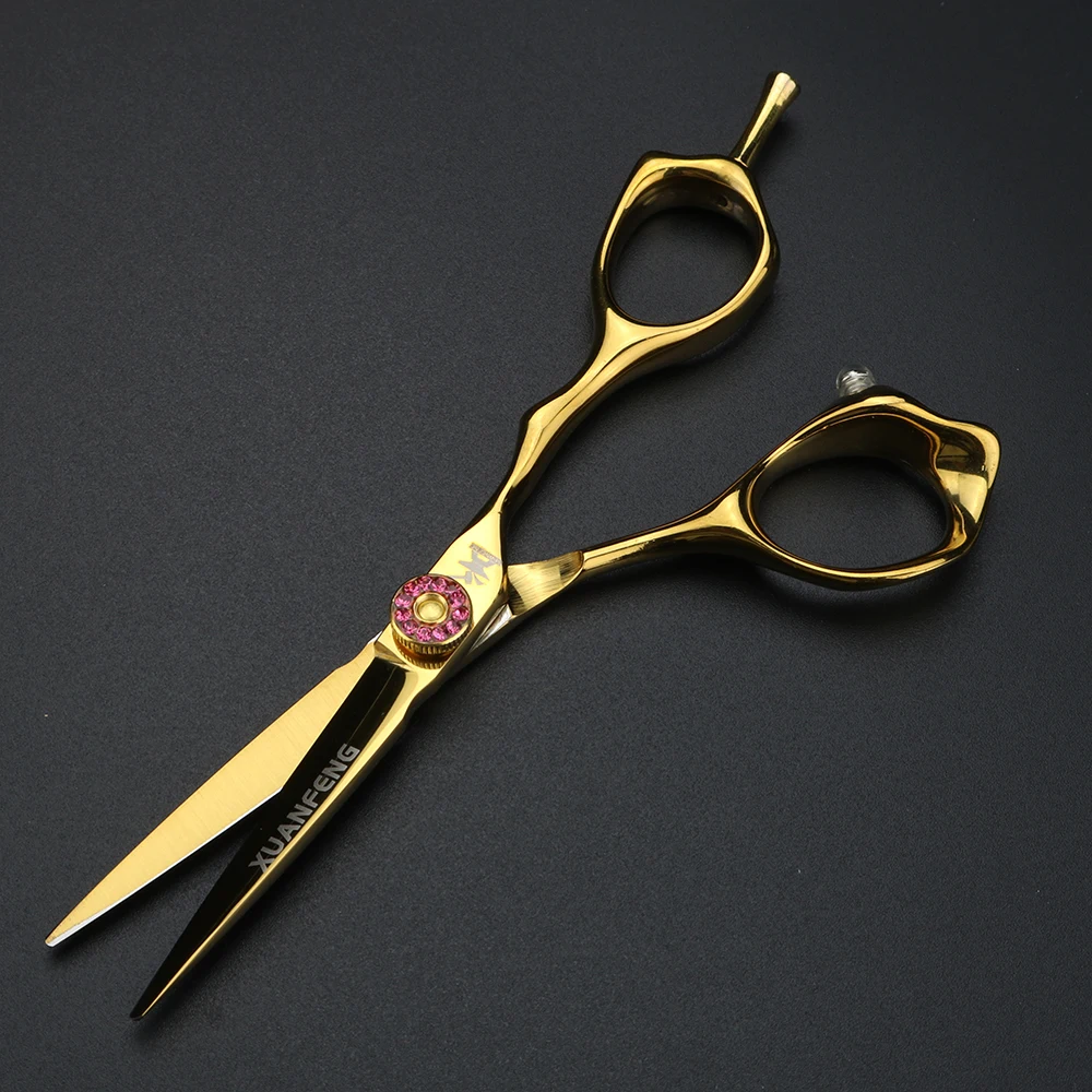 XUANFENG 5 inch Golden Hair Scissors Barber Cutting Scissors and Thinning Scissors