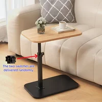 Adjustable height table - with wooden tabletop, portable sofa side table, suitable for coffee, office, and indoor/outdoor use 3
