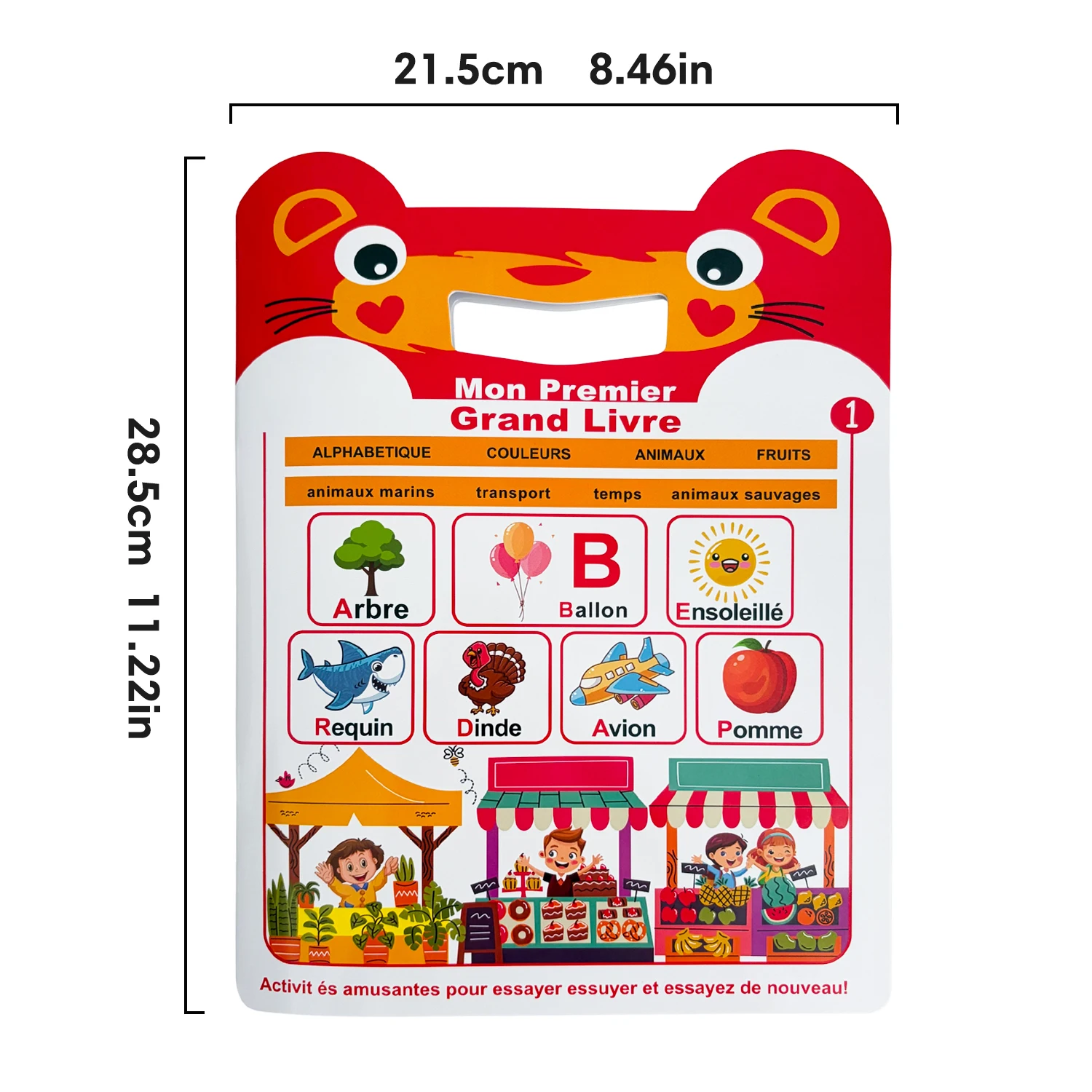 French Alphabet Numbers Learning Book for Children Preschool Early Language French Words Handwriting Colors and Animals Workbook