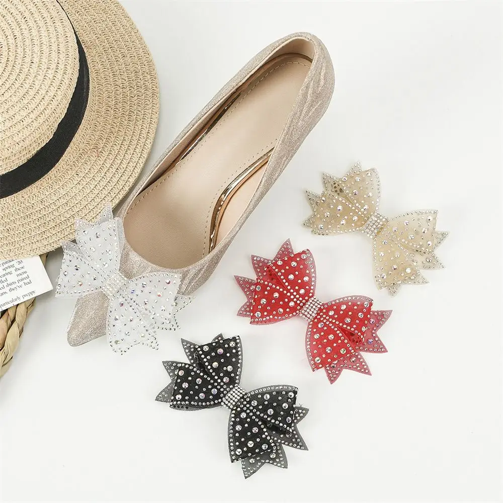 1PC Materials Rhinestone Shoes Decorations Shiny Bow Design Shoes Buckle Accessories Shoes Flower Jewelry Wedding Bride