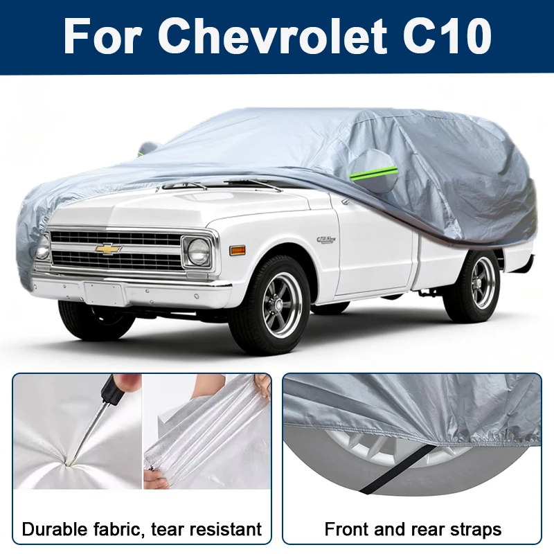 

Outdoor Full Car Cover For Chevrolet C10 with Reflective Strips Waterproof Snowproof Dustproof UV Protection Auto Accessories