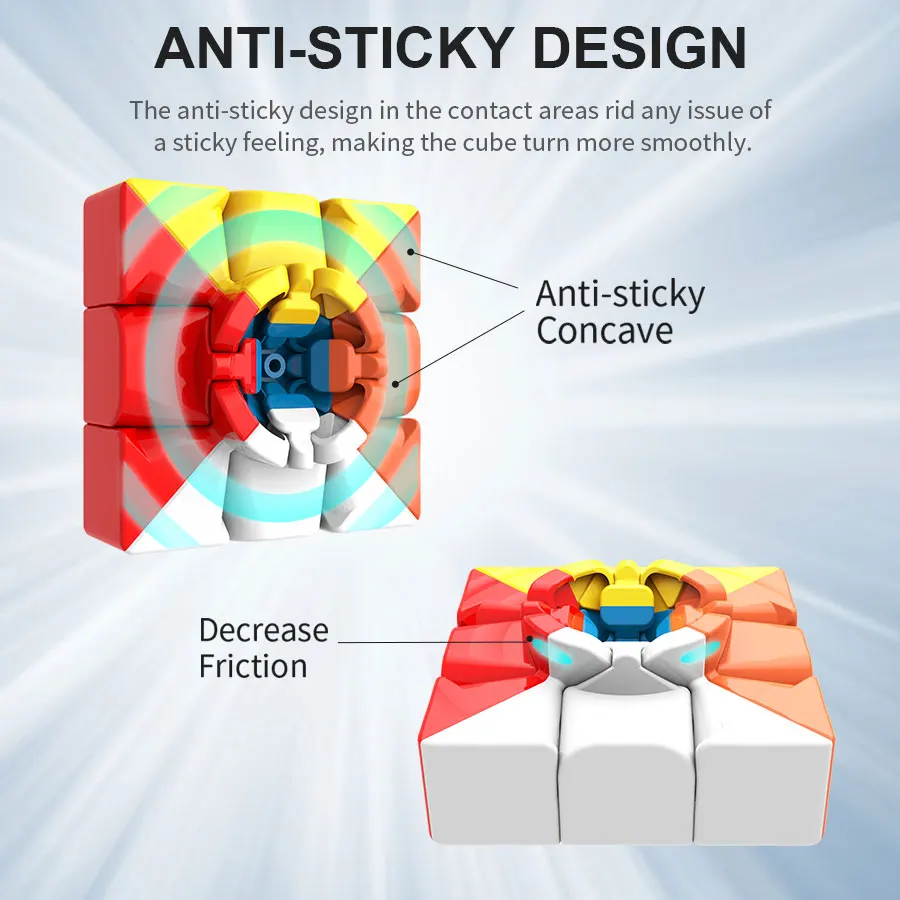 Cube magique à torsion rapide 3x3x3, puzzle anti-stress, jeu professionnel de vitesse lisse, jouet pour enfants, cadeau