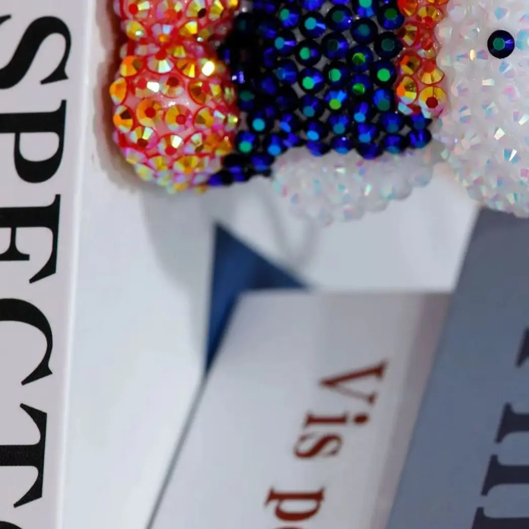 

6*8.5cm Cute Bling Bear Keychain DIY Kit 3D Rhinestone Bear Keyring Pendant Handmade Craft for Girls Bag Accessories Gift
