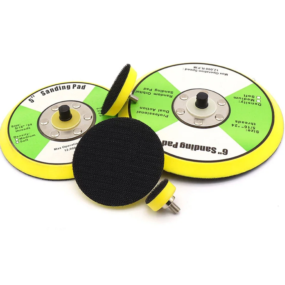 1'' - 6'' Sanding Disc Backing Pads Hook and Loop M6 5/16 Thread for Air Sander