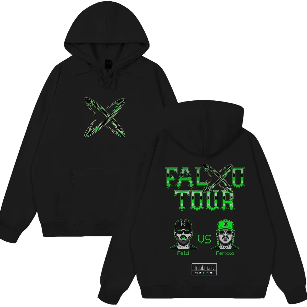 

Худи с принтом Rapper Feid Ferxxo Tour 2026, модные хип-хоп толстовки для мужчин и женщин, повседневные хлопковые пуловеры оверсайз, уличная одежда, топы