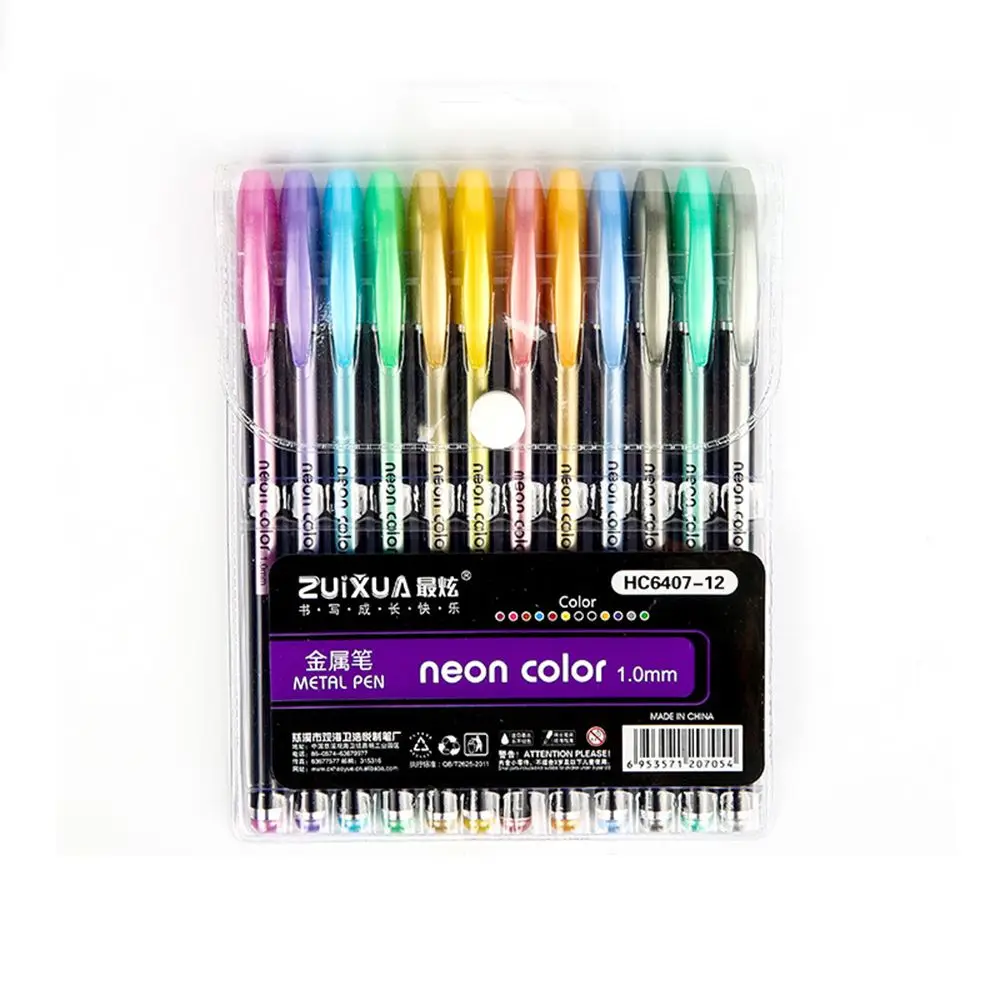 

Marker Pen Flash DIY Office Scrapbook Album Journal Glitter Gel Pens Set Colored Signing Pen Fine Tip Markers Drawing Color Pen