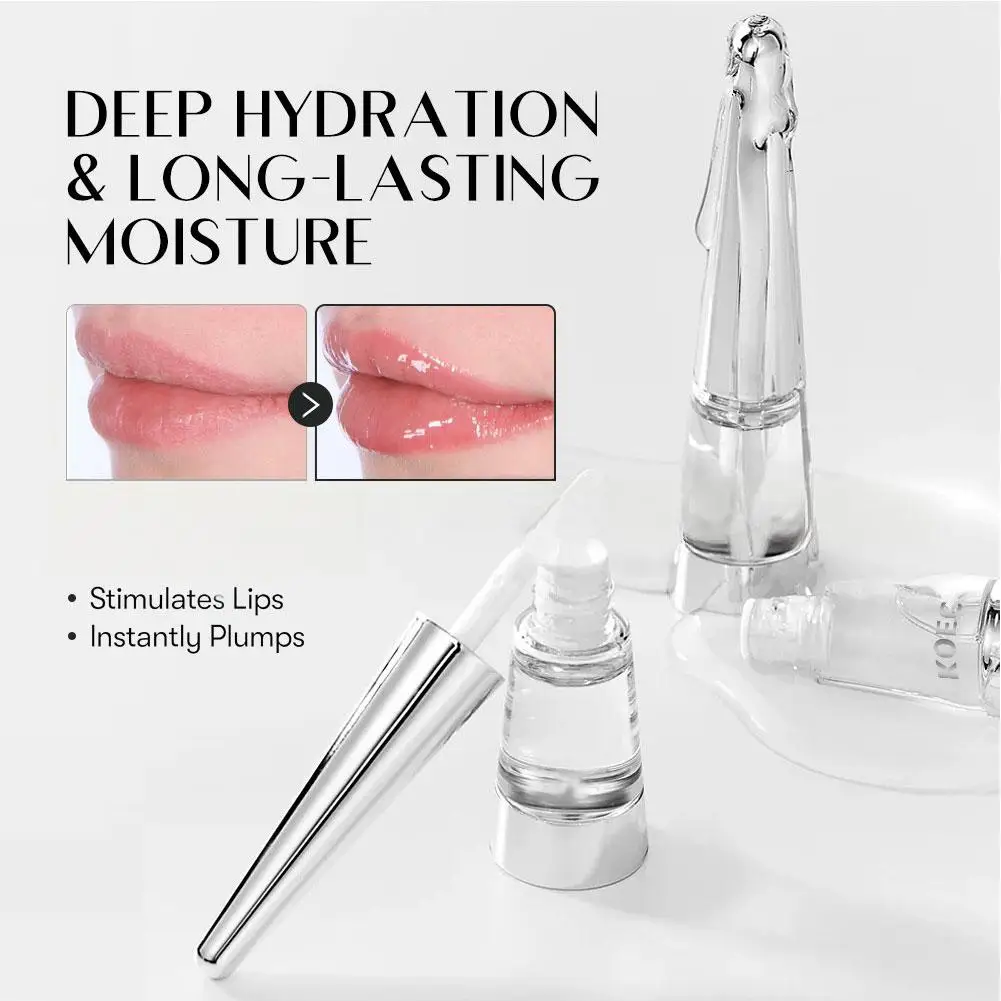 Transparentes Lippenöl der Marke New Plumps Lips reduziert Lippenlinien spendet Feuchtigkeit und verhindert Trockenheit und natürlicher sanfter Lippenstift