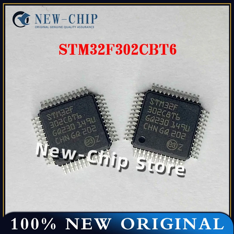 100%  New Original  2PCS-50PCS/LOT  STM32F302C8T6  LQFP-48 ARM Cortex-M4 32-bit microcontroller MCU STM32F302