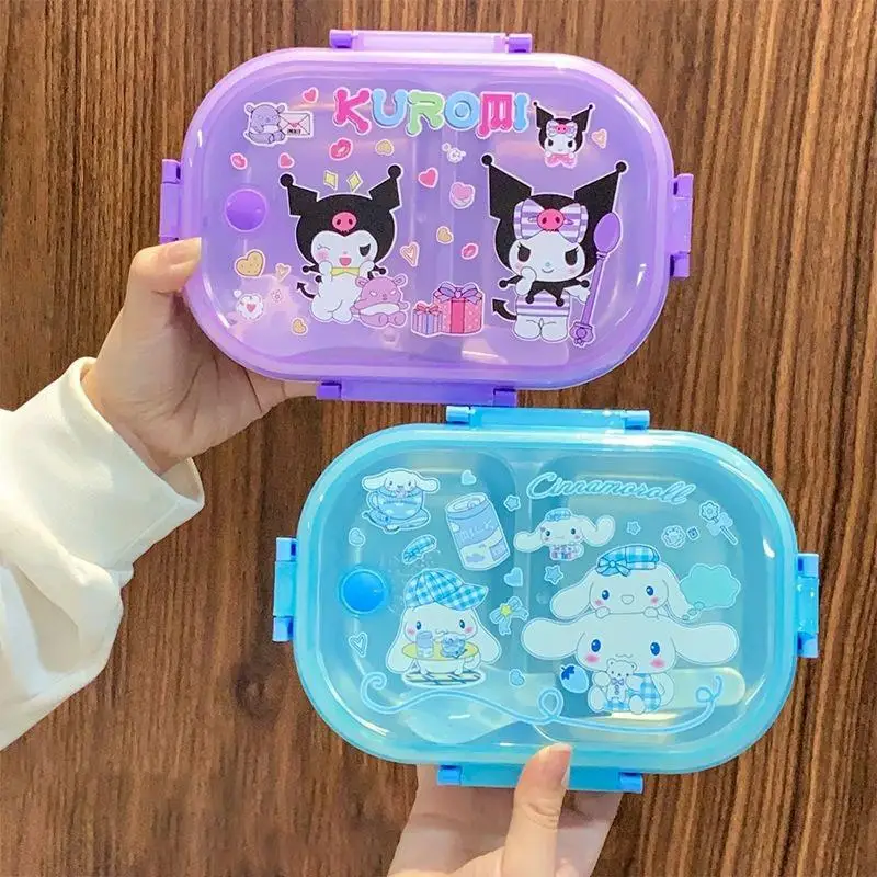 750Ml Sanrio Kuromi Lunch Box My Melody Cinnamoroll Student Dormitory Large Capacity Cartoon Portable Cute Children Bento Box