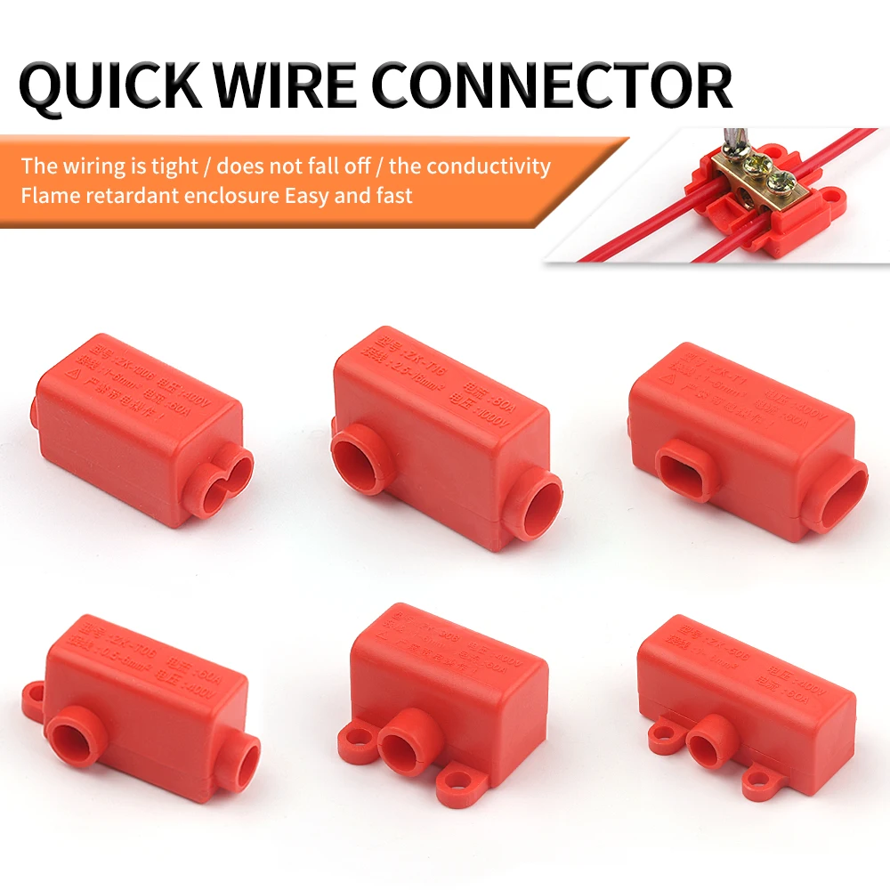 

5PCS High Power Electrical Wire Connectors Quick Splitter Universal Push-in Type Terminal Block Screw Connection Junction Box