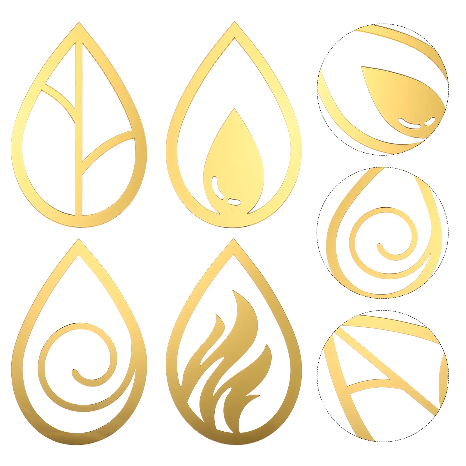 

4Pcs Water Drop Decor Wall Sticker Acrylic Decal Exquisite Home Decoration Easy Stick Removable Living Room Wall Sticker