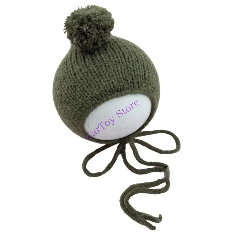 

634f детское меховое мяч вязание шляпы ручной работы в кроше