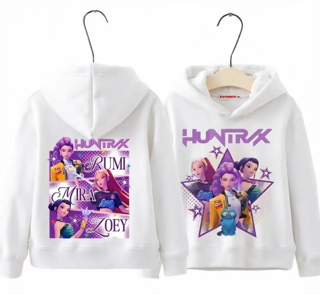 Modischer Rumi Mira Zoey Grafik-Kapuzenpullover für Kinder, vorne und hinten, Kapuzen-Sweatshirt, Streetwear, lässig, langärmelig, Kinderkleidung für Jungen und Mädchen – Detail 8