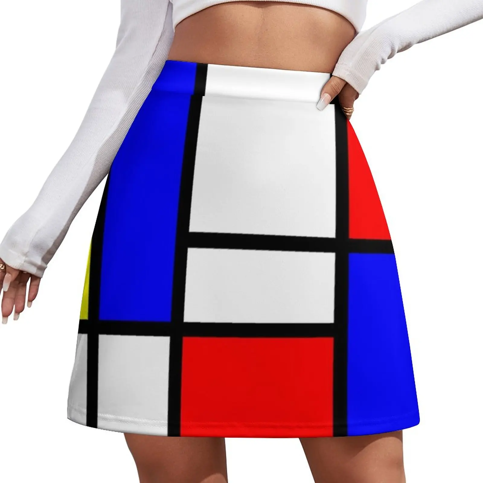 

Mondrian Mini Skirt School uniform Female clothing cosplay luxury women skirts