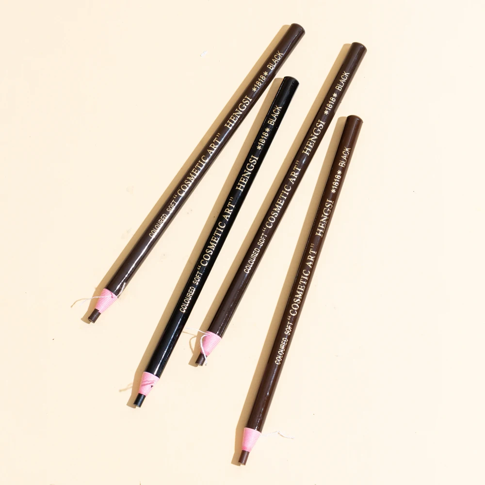 6개/3개 HENGSI 방수 및 내구성 있는 풀 아이브로우 펜슬 - 샤프닝 필요 없음 - 리필 및 제거 가능한 디자인!