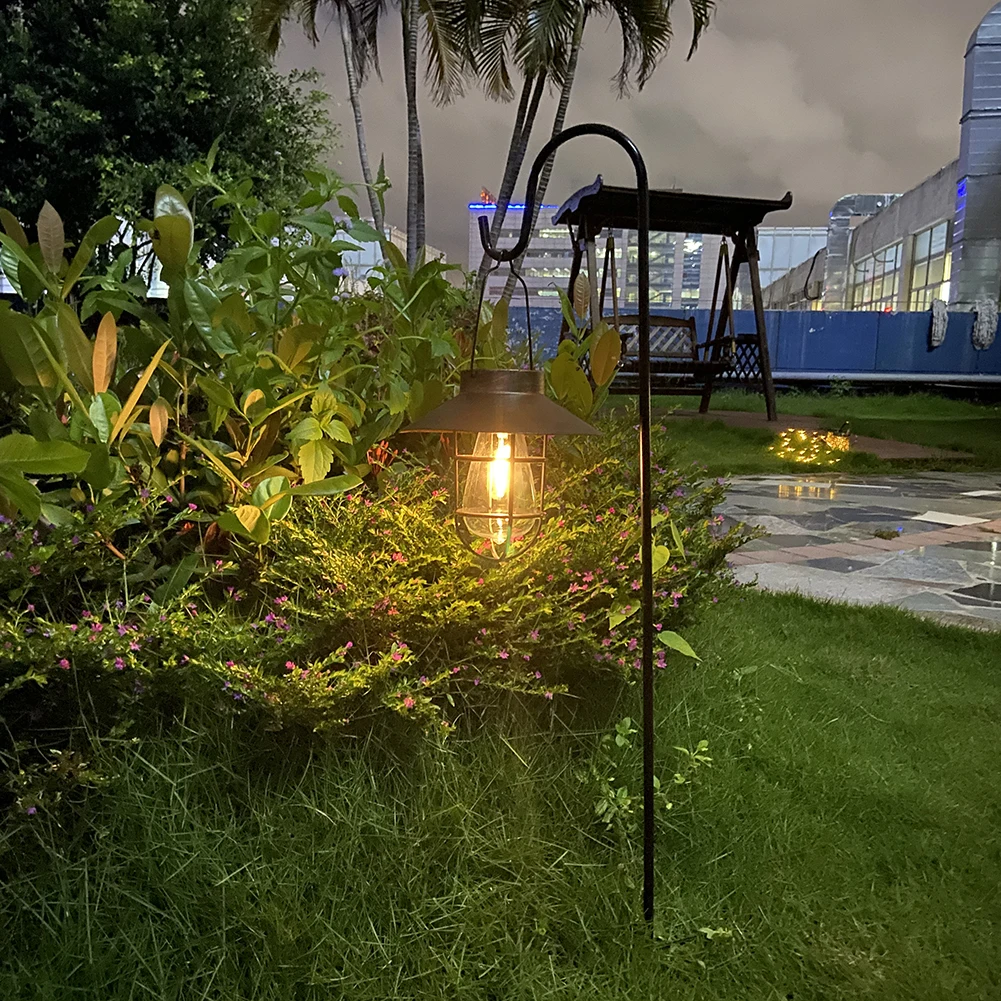 Solar Lantern Lamp Outdoor Waterproof Hanging Lamp Vintage Metal Solar Lights For Garden Yard Patio Xmas Party Decor Lighting