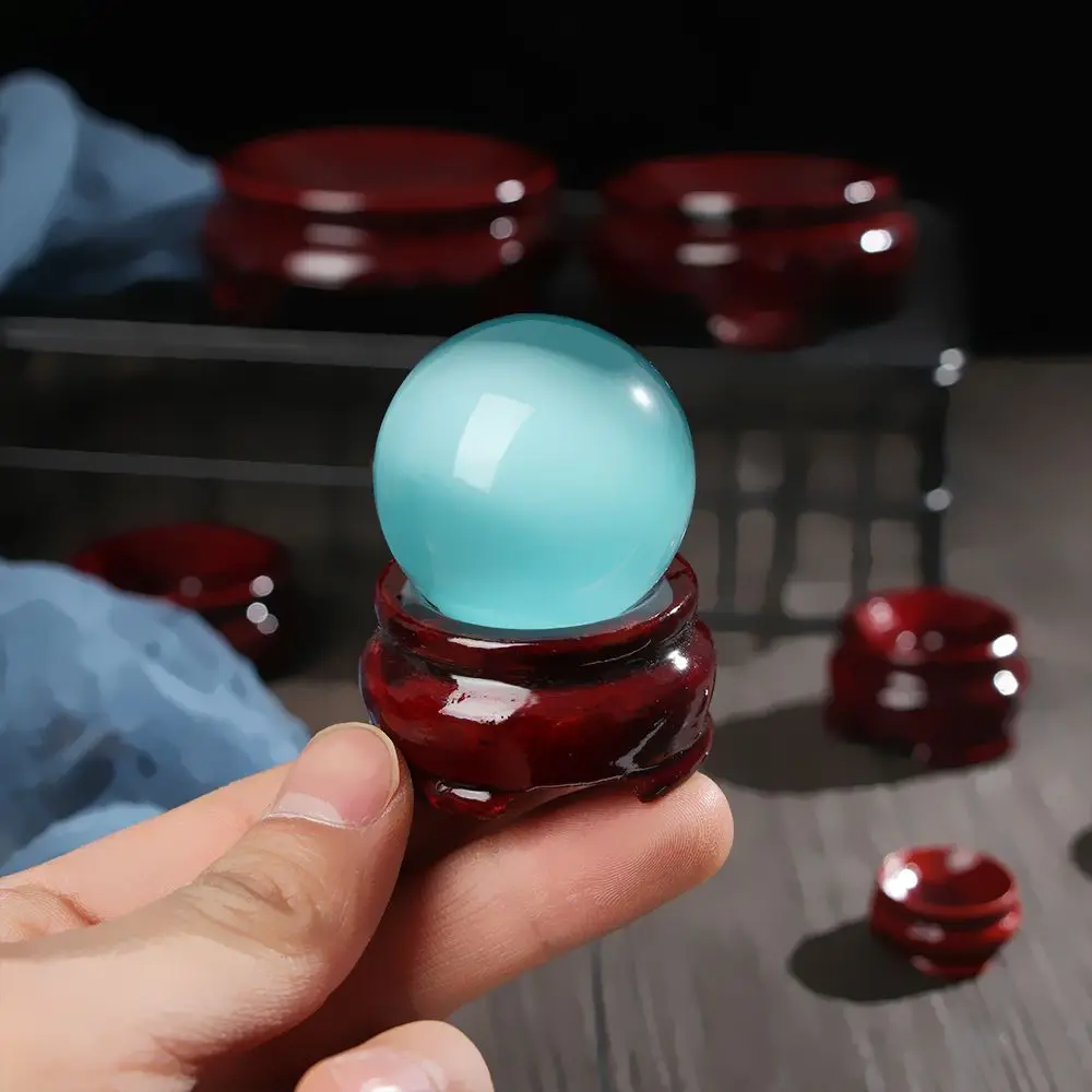 Natural Home Decoration Desktop Ornament Fixed Seat Crystal Ball Base Statue Pedestal Wood Holder Miniature Display Stand