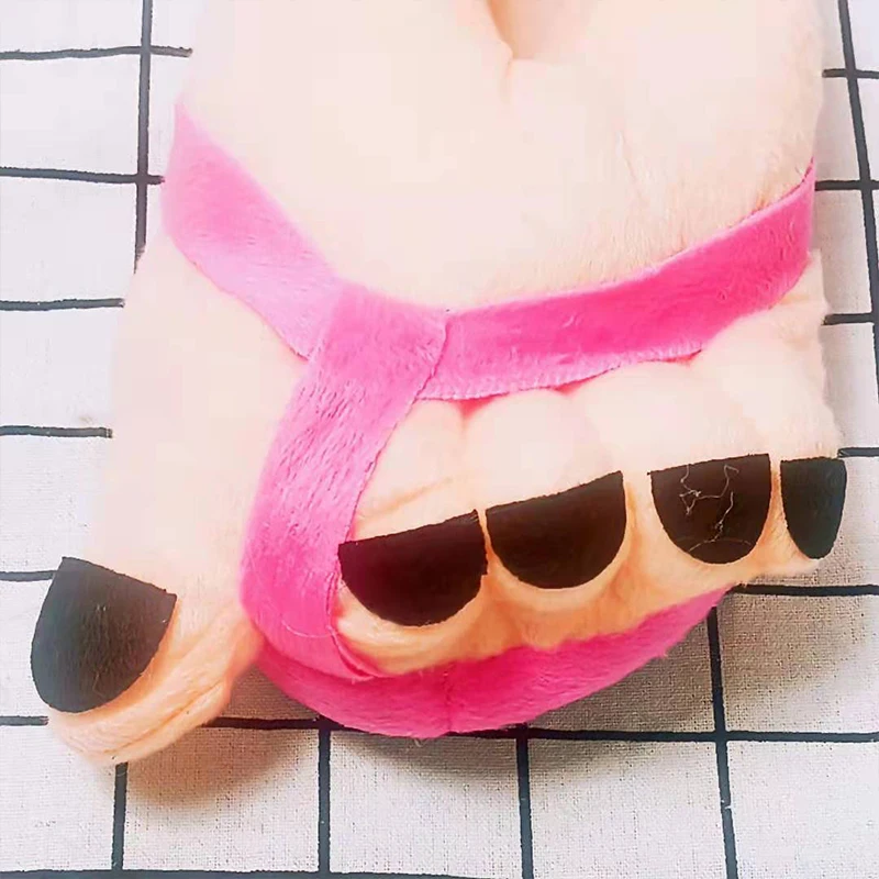 Winter Quirky Cute Cotton Slippers Five Fingers Toes Full Package Heel Couple Home Big Feet Indoor Men Women Plush Cotton Shoes