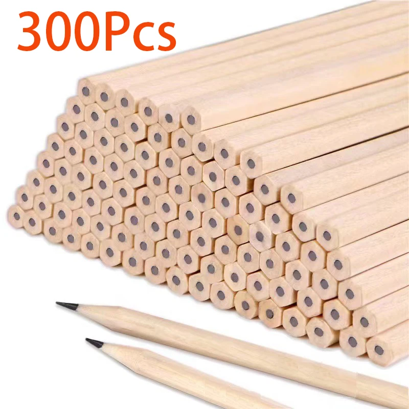 

300Pcs Natural Wooden Hexagonal Pencils HB Pencils for Writing Drawing Sketching Schools Offices Home Supplies