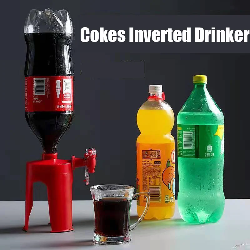 Cokes Inverted Drinker,creative hand pressure carbonated beverage machine,Simple Switch Drinking Dispenser for Kitchen Bar Home