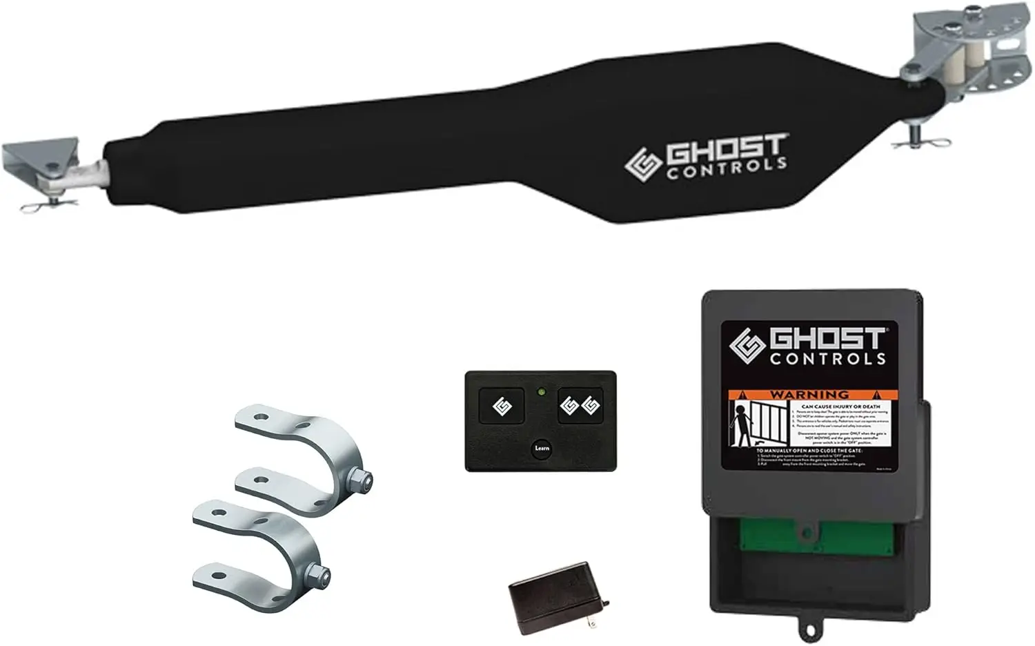 

GC GHOST CONTROLS Heavy-Duty Automatic Gate Opener Kit for Swing Gates with Long-Range Gate Opener Remote - Model TSS1