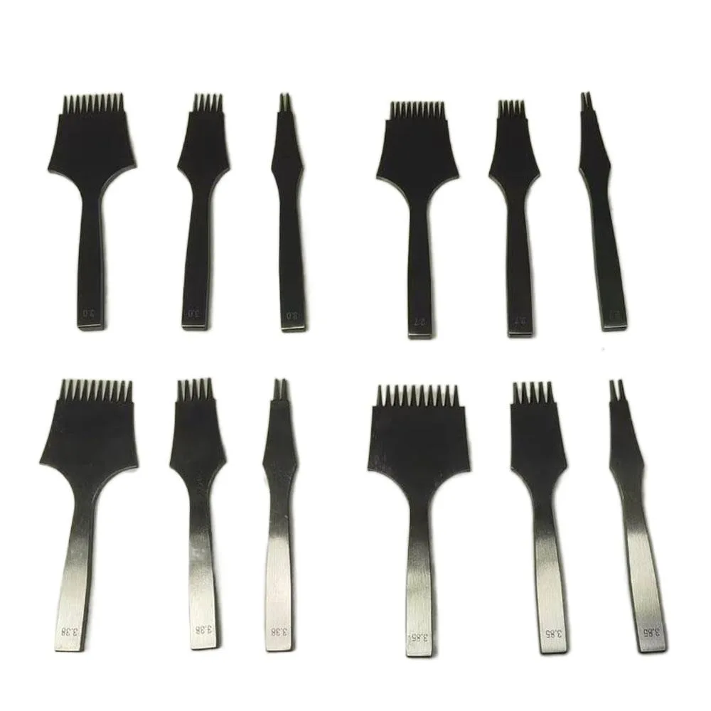 

1Set Leather Oblique Flat Cutting 2.7/3.0/3.38/3.85mm Tooth Pitch High-end Mirror Polishing Handmade DIY Leather Punching Tool