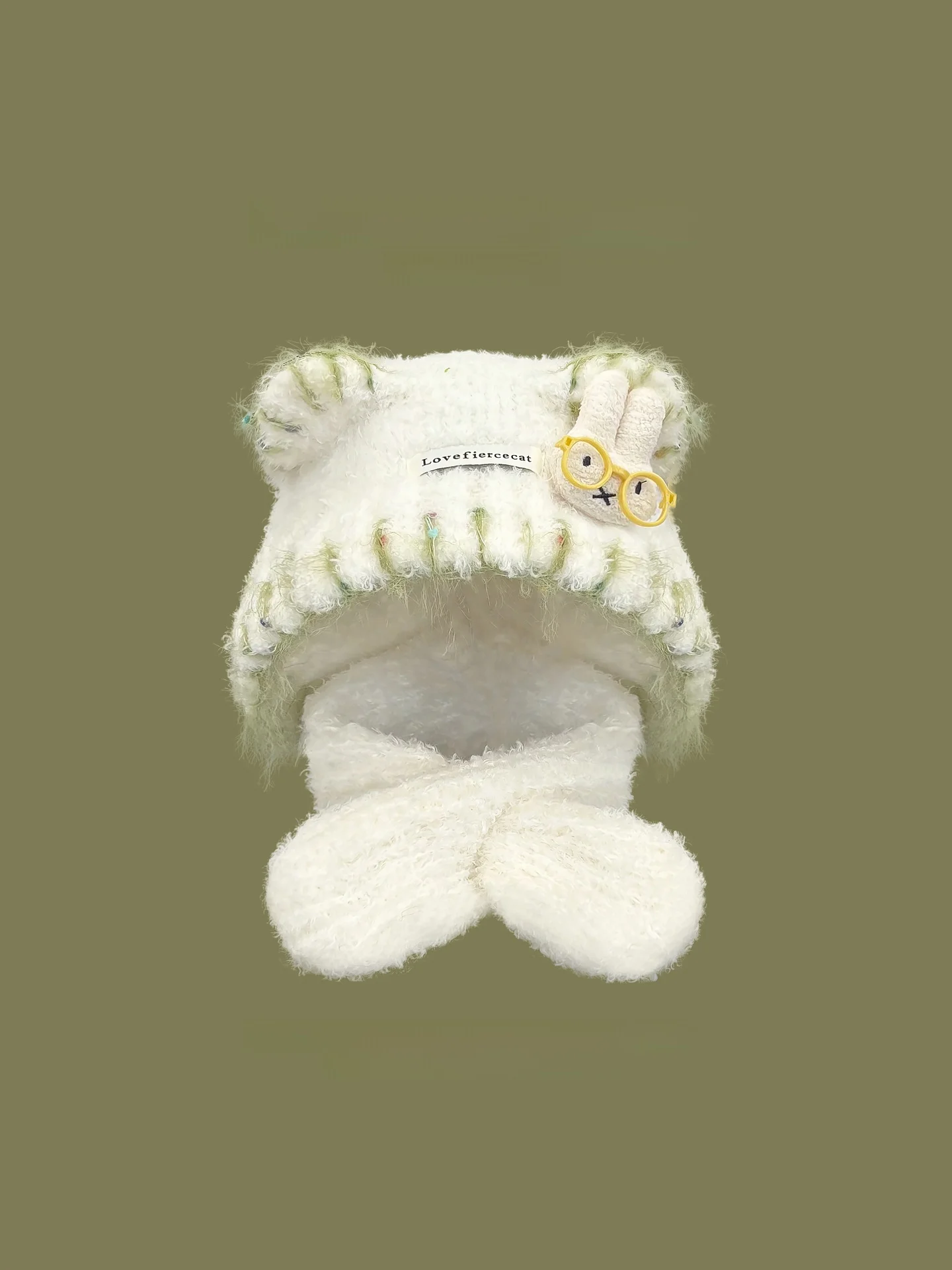 Thickened Plush Winter Hat Scarf Set Bear Ears Design Cute Cartoon Rabbit Unisex Warm Protective Ear Wear for Women