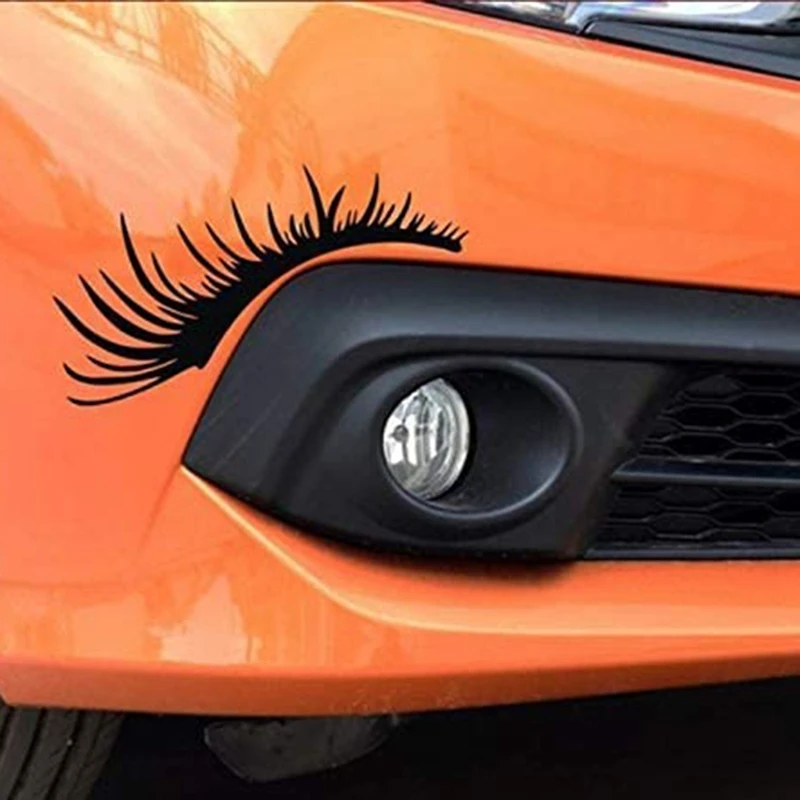 Car Headlight Eyelashes Headlight Stickers,Eyelashes Vehicle Body Sticker, Windshield Decal For Car Decoration 2 Pairs