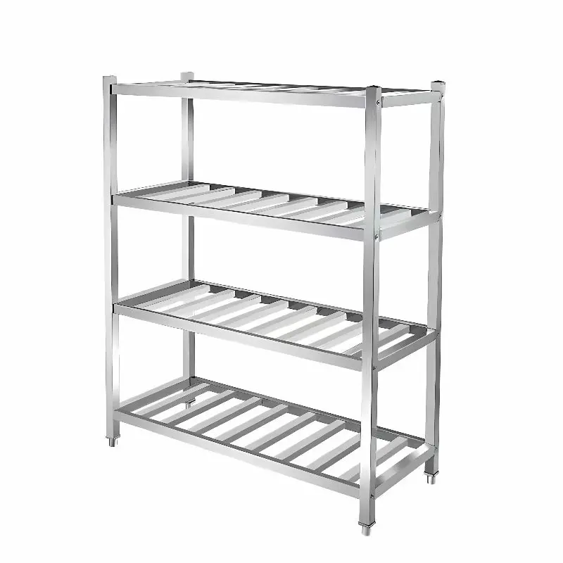 Stainless steel square tube hollow storage rack household load-bearing fruit rack