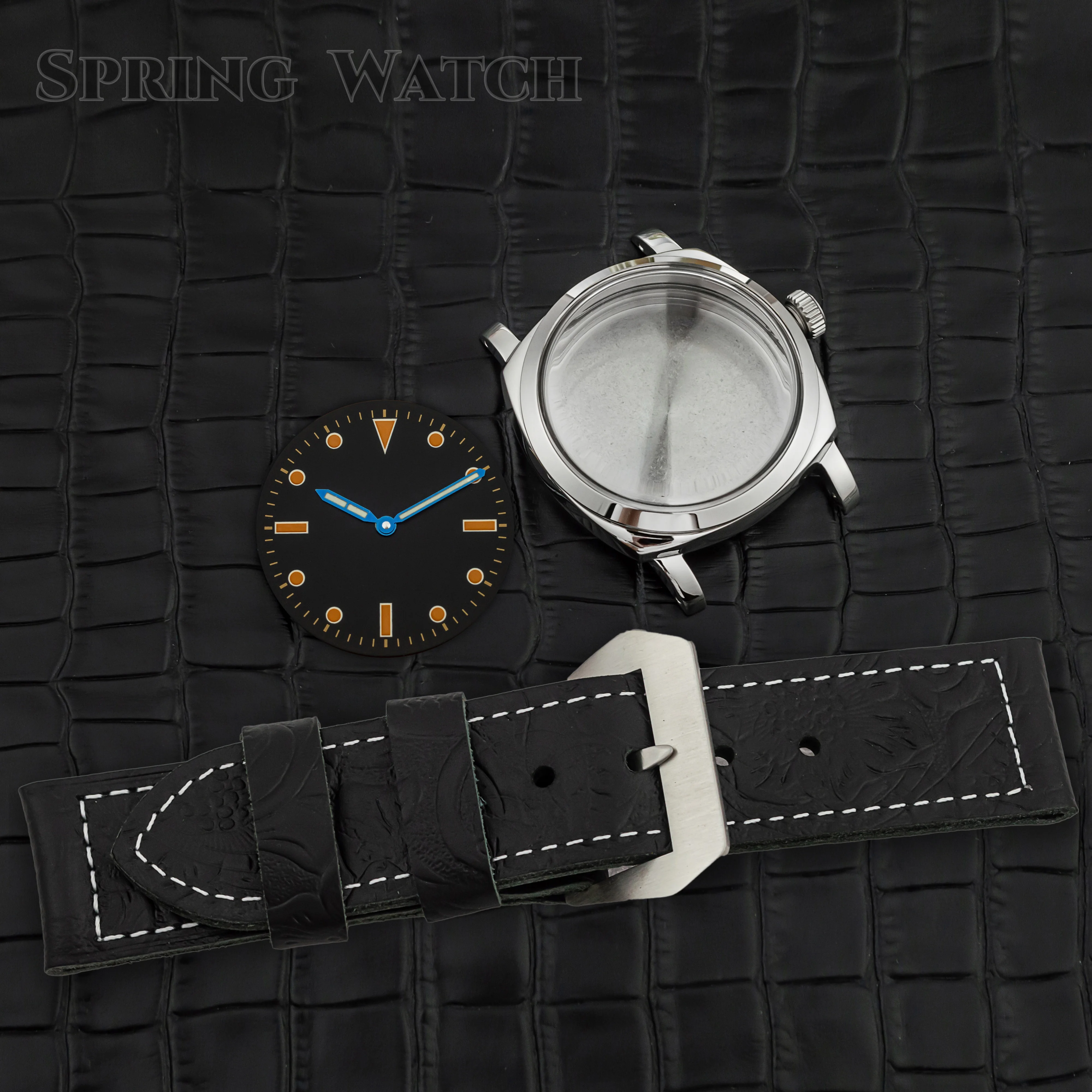 Arcylic Bubble Mirror 47mm Watch Case Dial Needles for PAM 6154 Mod Parts Stainless Steel Case fit ETA 6497/6498/ST3600 Movement