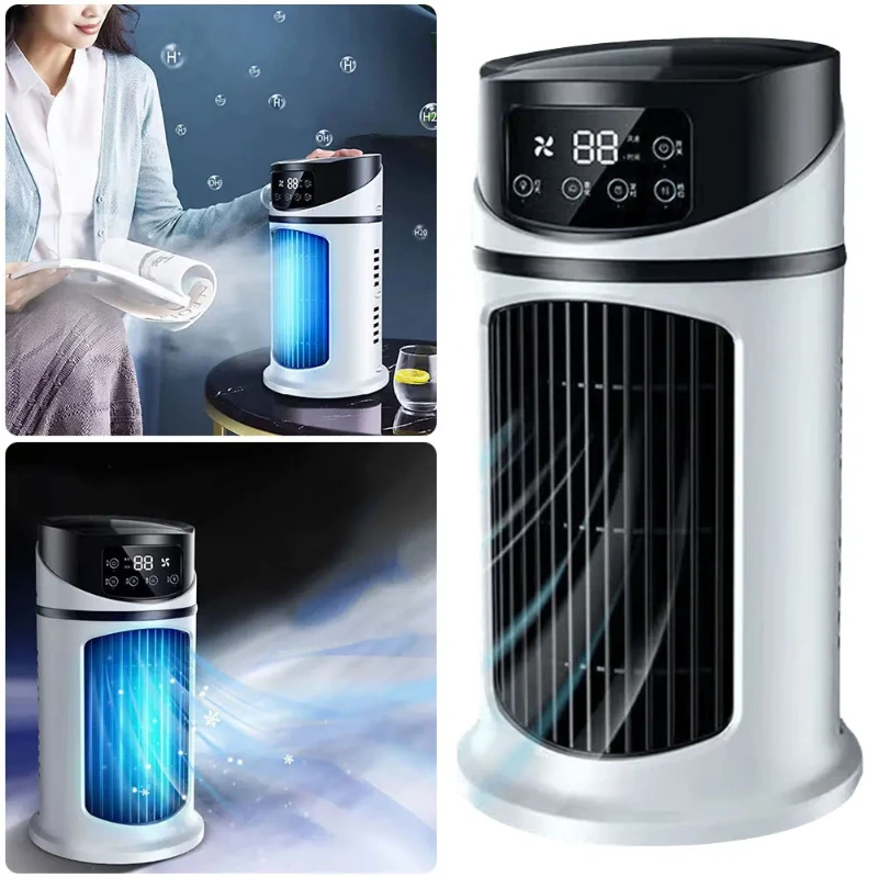 

Настольный USB-вентилятор охлаждения, шестискоростной воздушный охладитель, 6-часовой вентилятор воздушного охлаждения с увлажнителем