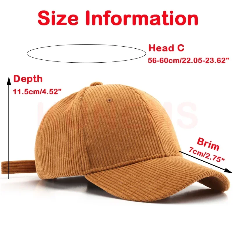 KUNEMS Custom Embroidery Baseball Caps Corduroy Solid Color Cap for Women and Men DIY LOGO Design Print Hats Unisex Wholesale