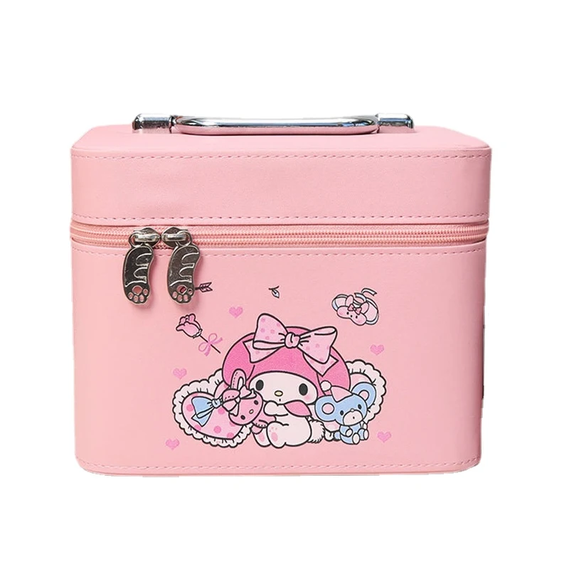 MINISO Hello Kitty Ladies Makeup Bag Portable Travel Large Capacity Stylish Cute Pink Multi-functional PU Waterproof Handbag