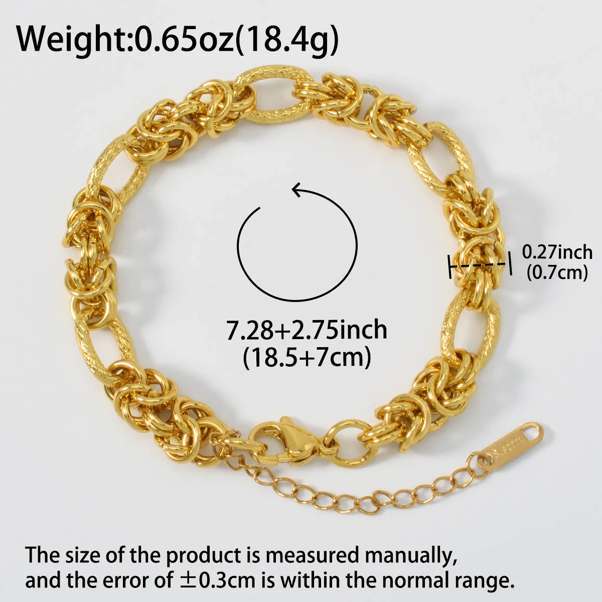 Fashion18K Gold Plated Bracelet Lock Chain Wrist Chain Accessory Bracelets Jewelry Gift For Women Men